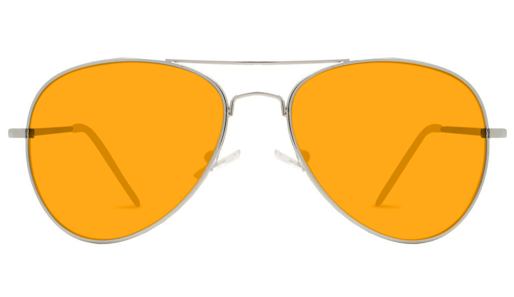 SunDown Aviator Blue Blocking Glasses Blue Light Blocking Glasses - Amber Lens BlockBlueLight 