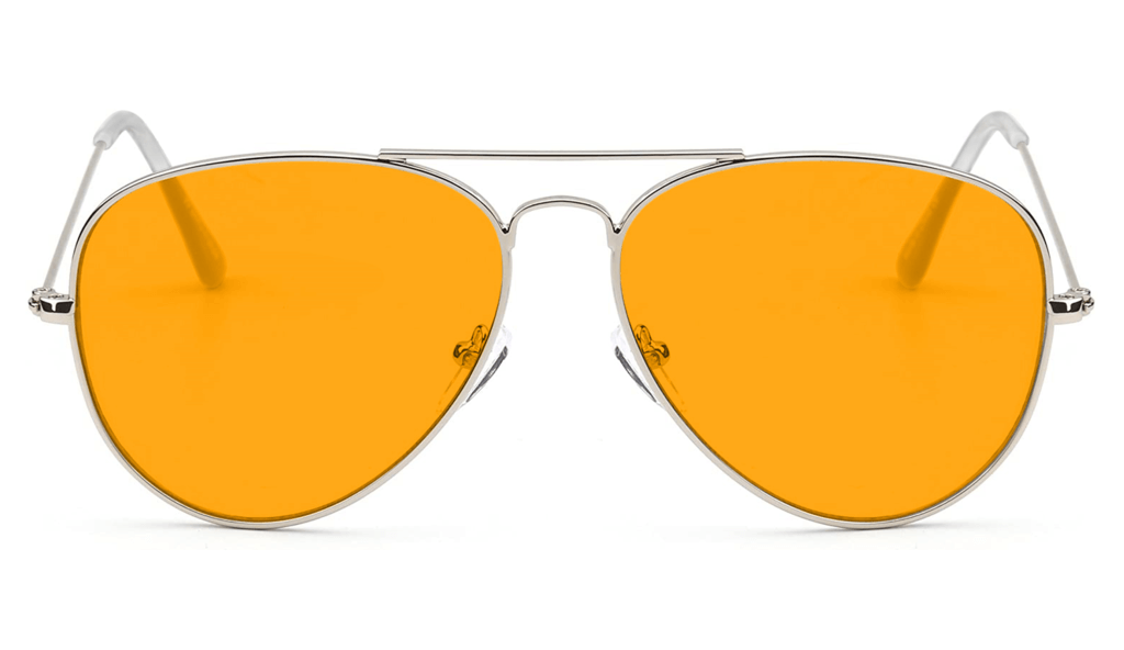 SunDown Aviator Blue Blocking Glasses Blue Light Blocking Glasses - Amber Lens BlockBlueLight 