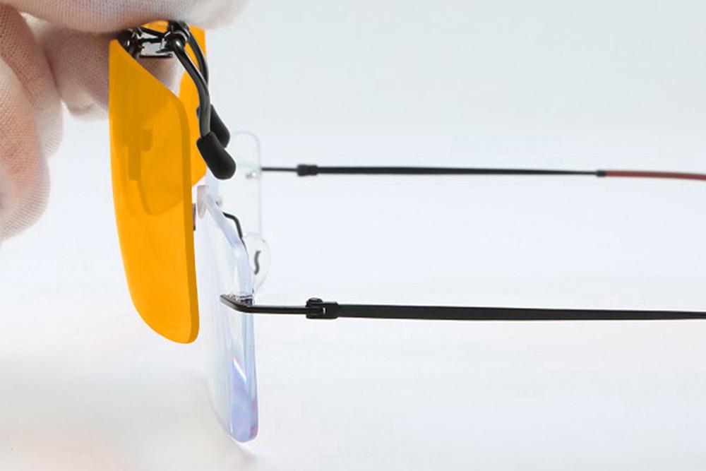 SunDown Clip-on Blue Blocking Glasses Blue Light Blocking Glasses - Amber Lens BlockBlueLight 