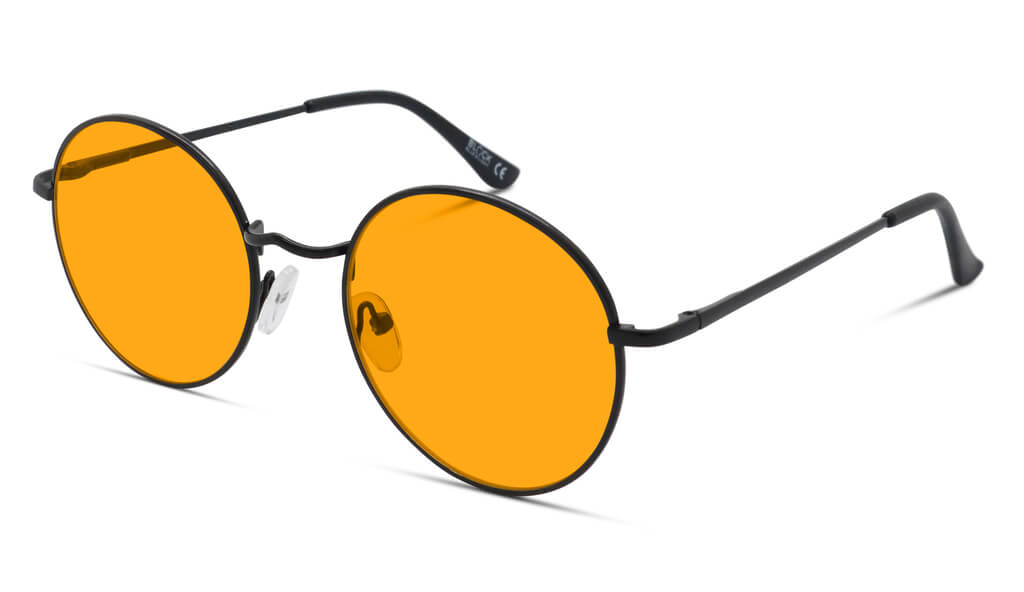 SunDown Elton Blue Blocking Glasses - Black Blue Light Blocking Glasses - Amber Lens BlockBlueLight 