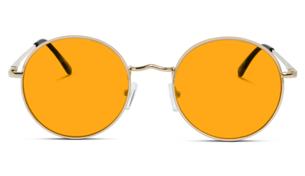 SunDown Elton Blue Blocking Glasses - Gold Blue Light Blocking Glasses - Amber Lens BlockBlueLight 