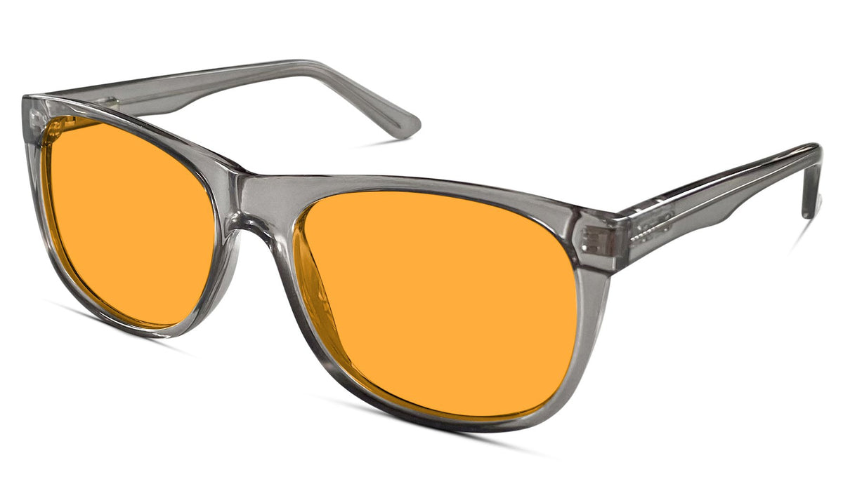 SunDown Kids Wayfarer Blue Blocking Glasses - Pearl Grey Blue Light Blocking Glasses - Amber Lens BlockBlueLight 