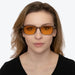 SunDown Wayfarer Blue Blocking Glasses-Pearl Grey Blue Light Blocking Glasses - Amber Lens BlockBlueLight 