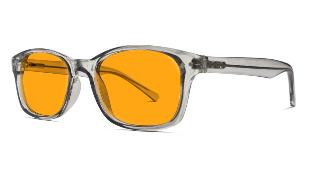SunDown Wayfarer Blue Blocking Glasses-Pearl Grey Blue Light Blocking Glasses - Amber Lens BlockBlueLight 