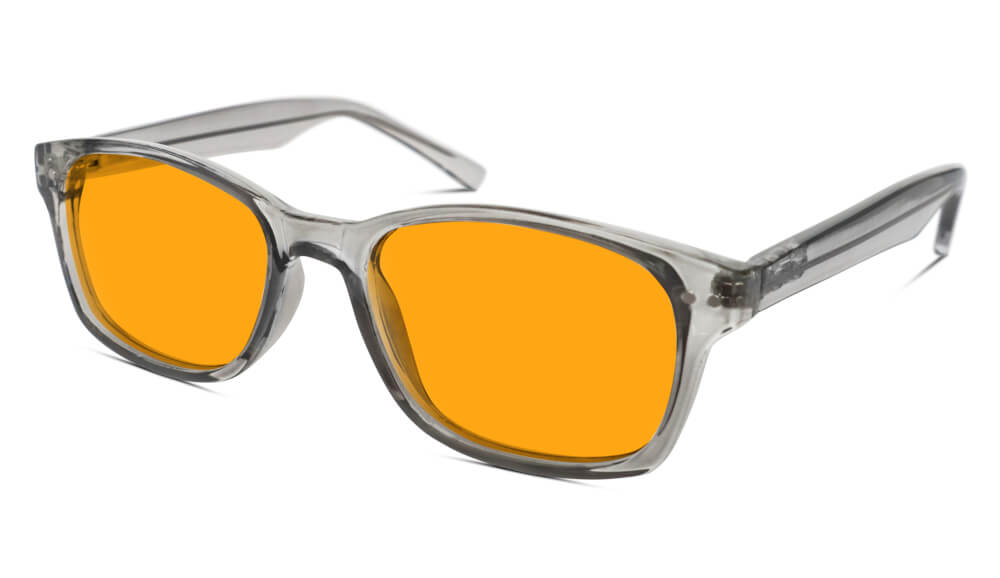 SunDown Wayfarer Blue Blocking Glasses-Pearl Grey Blue Light Blocking Glasses - Amber Lens BlockBlueLight 